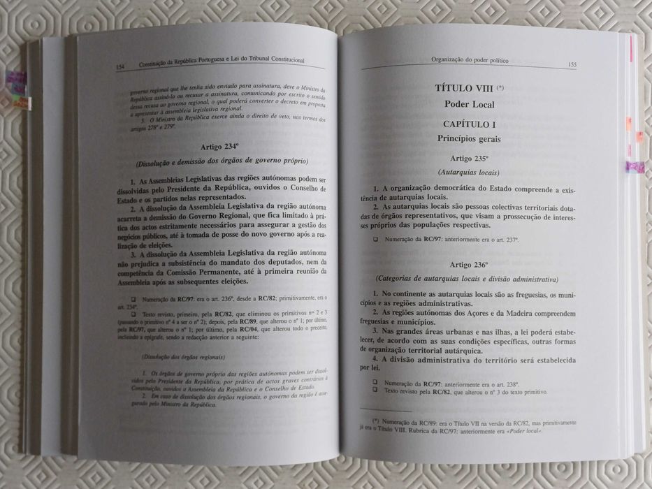 Constituição da Rep. Portuguesa e Lei do Tribunal Constitucional, 2005
