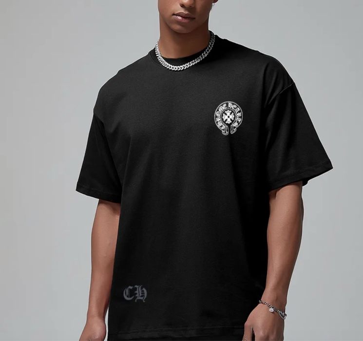 Футболки унисекс Chrome Hearts Logo Хром Хартс черные белые Хит сезона