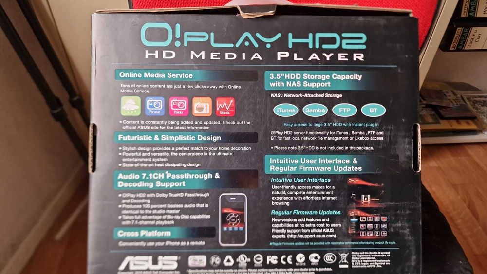 Asus OPlay estação multimédia/NAS,Wifi, Rede ,USB 3,leitor cartões,USB