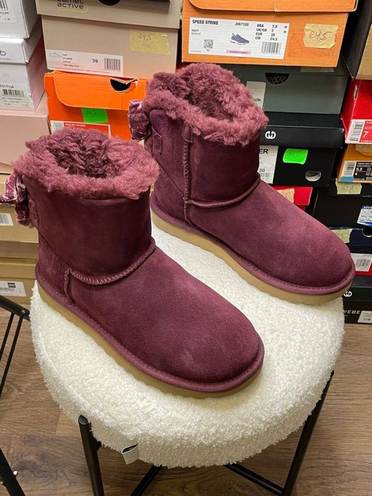 Уггі жіночі UGG Mini Bailey Bow Crushed Velvet  Оригінал!!!
