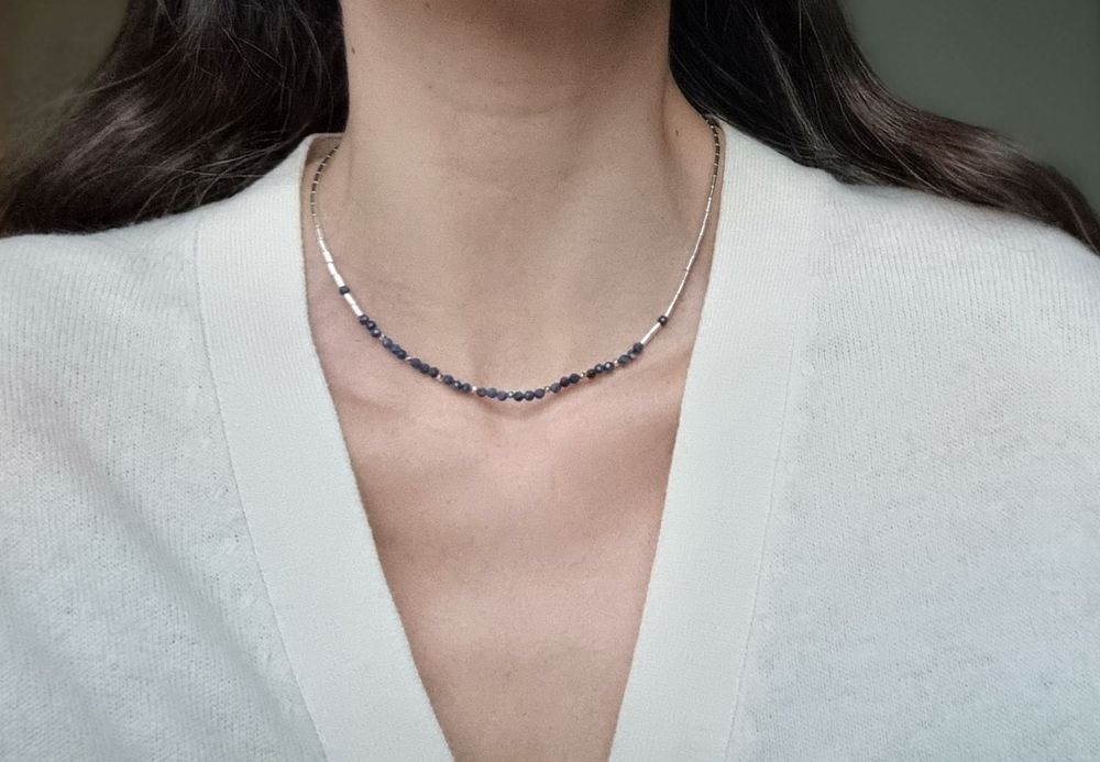 Naszyjnik Szafir Naturalny