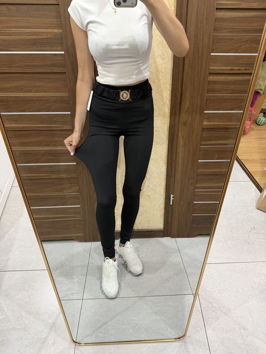 Legginsy modelujace push up z paskiem damskie