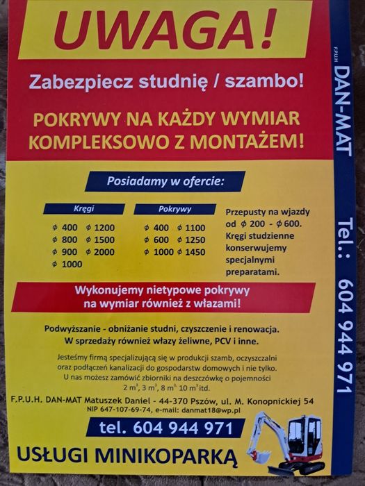Pokrywy i kregi betonowe