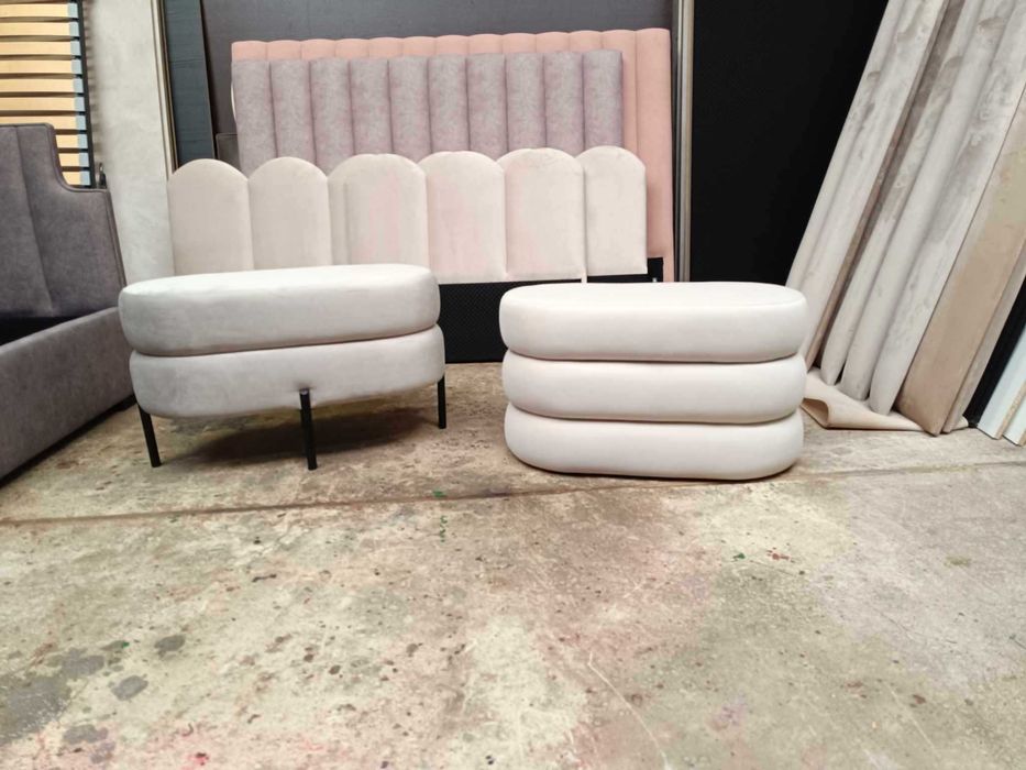 Pufa tapicerowana siedzisko na wymiar pufka do sypialni przedpokój