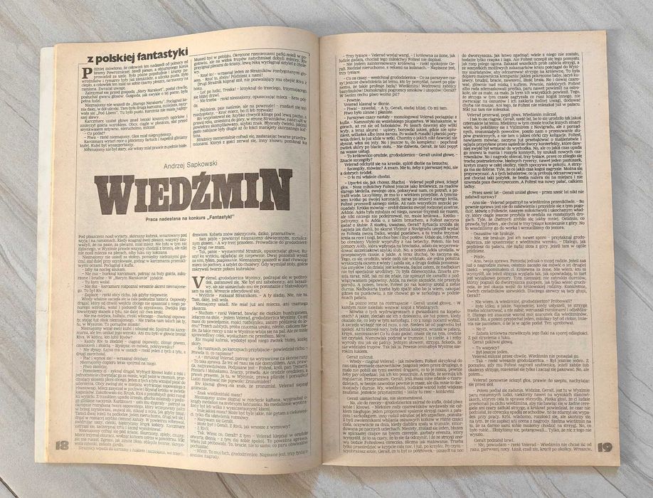 Unikat! Debiut Wiedźmin A. Sapkowski, jak nowa nigdy nie czytana Fantastyka nr 12/1986!