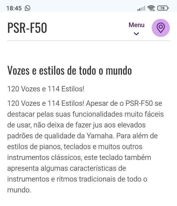 Teclado digital Yamaha psr-f50