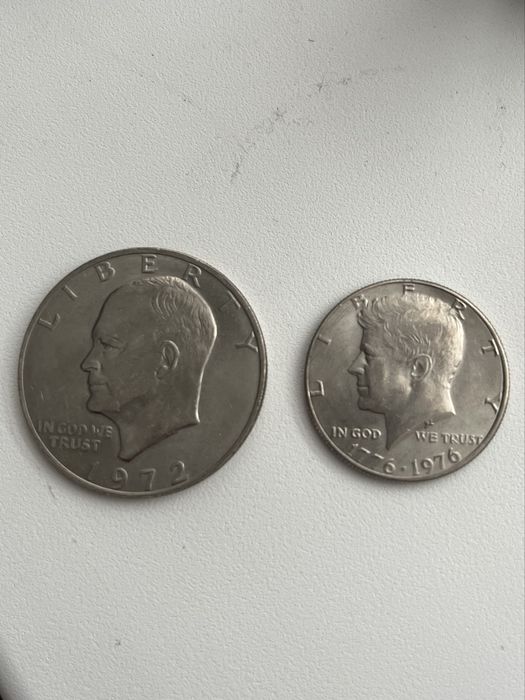 монета США один доллар и полдоллара Кеннед