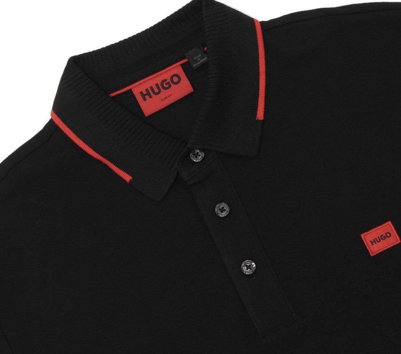 Мужское поло HUGO Hugo Boss 3XL, 100% хлопок, чёрное