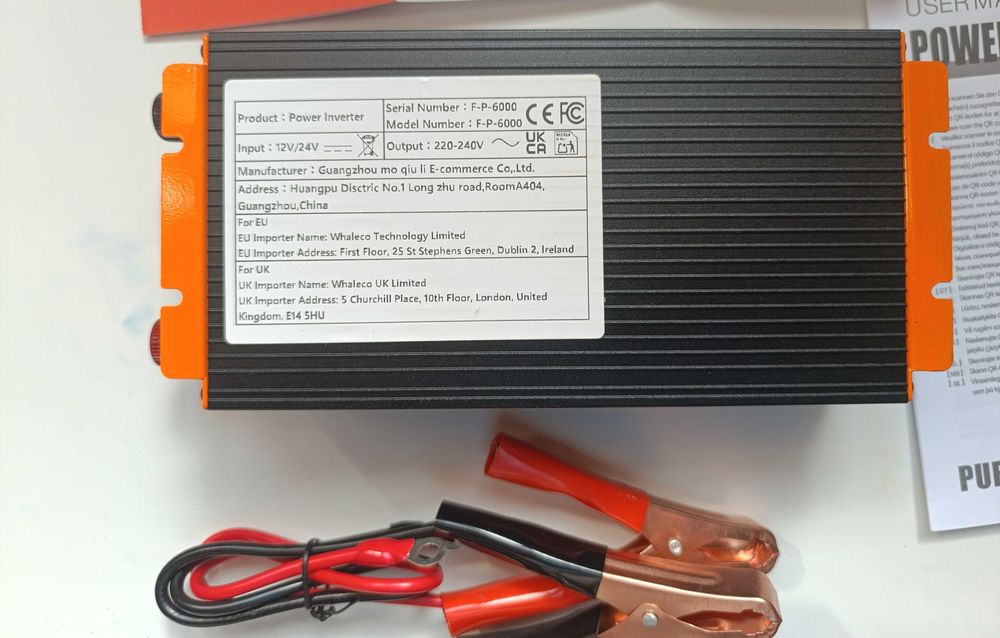 Инвертор XDZWATT 12V-220V Чистый Синус (Pure Sine Wave) 1600W/600W