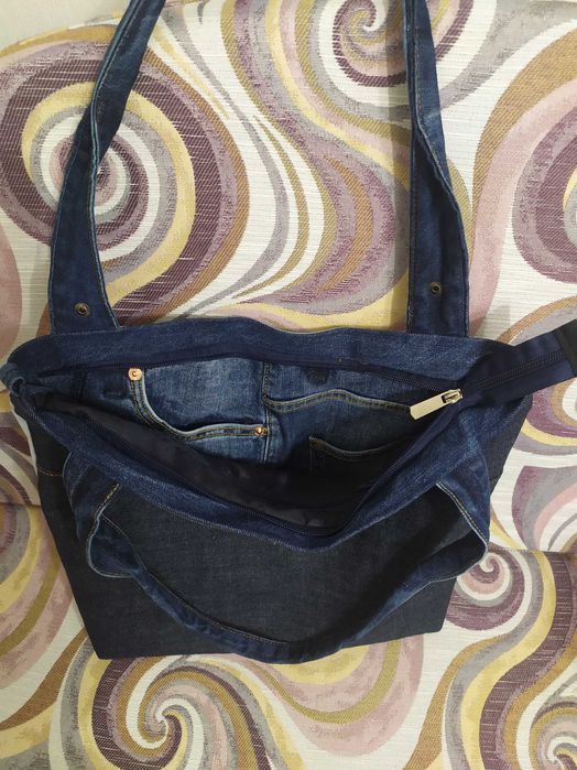 Jeansowa torebka niebiesko-granatowa