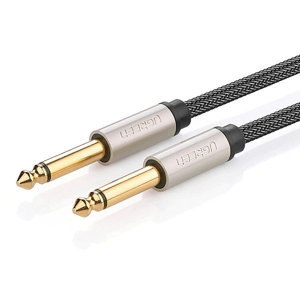 Kabel Ugreen Av128, 10639 mono Ts jack 6,35mm / jack 6,35mm 3m - szary
