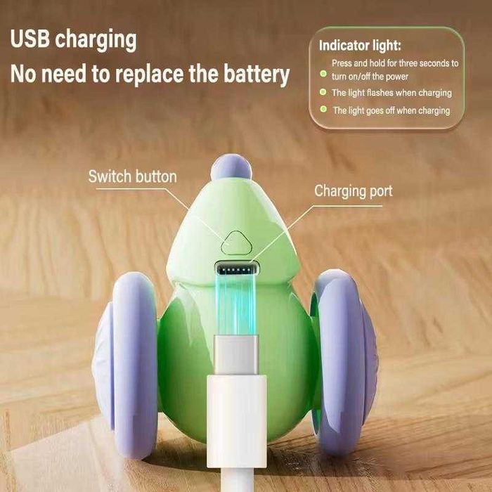 Інтерактивна машинка-мишка для кота, USB зарядка, об’їзд перешкод