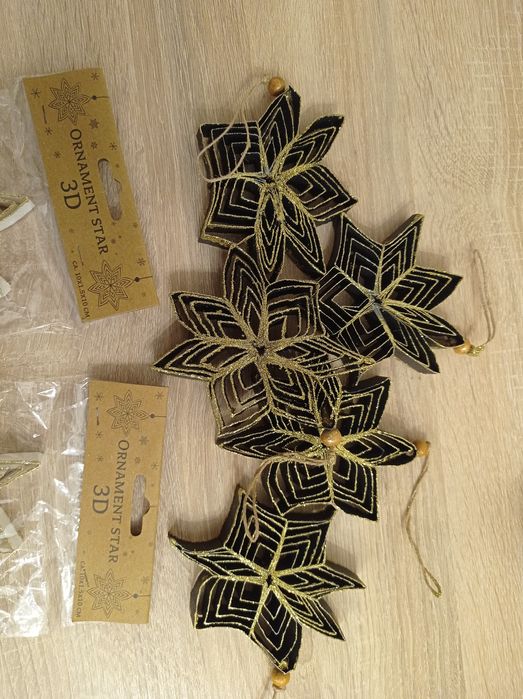 Zestaw papierowych gwiazd dekoracja ozdoba zima Boże Narodzenie