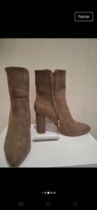 Botas camel imitação de camurça
