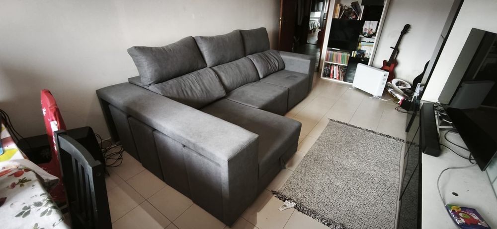 Sofá Chaise Longue cinza