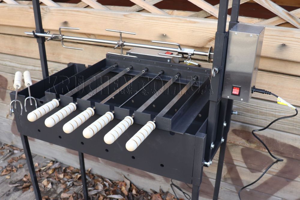 Мангал Вертел Рожен з електроприводом - Решітка Гриль для барбекю