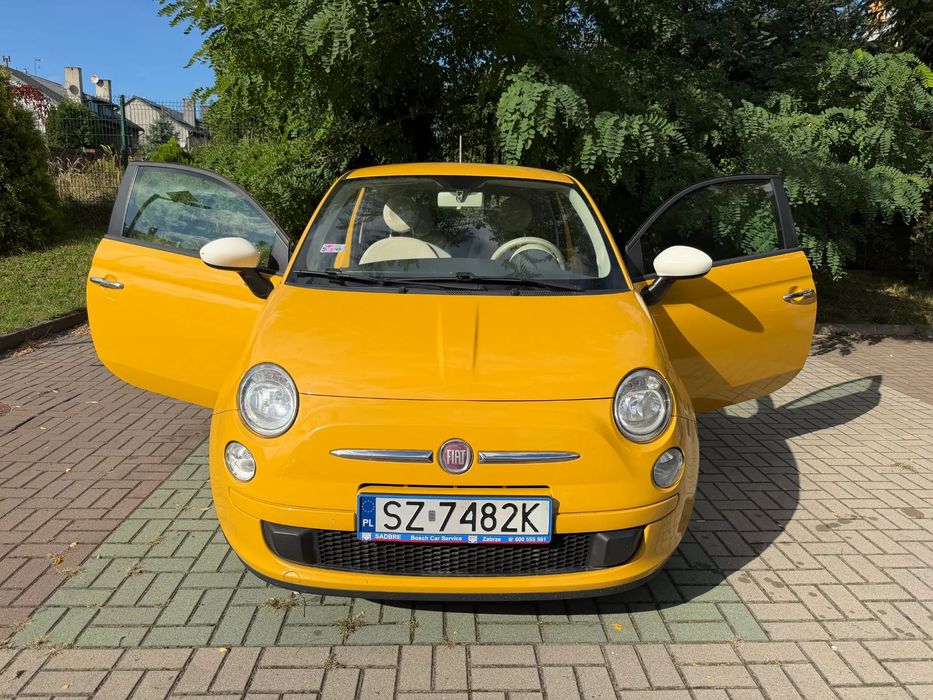 Fiat 500 Bezwypadkowy, zadbany, jasny środek, ogłoszenie prywatne
