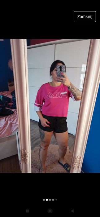 Fila L oversizowy t-shirt crop top