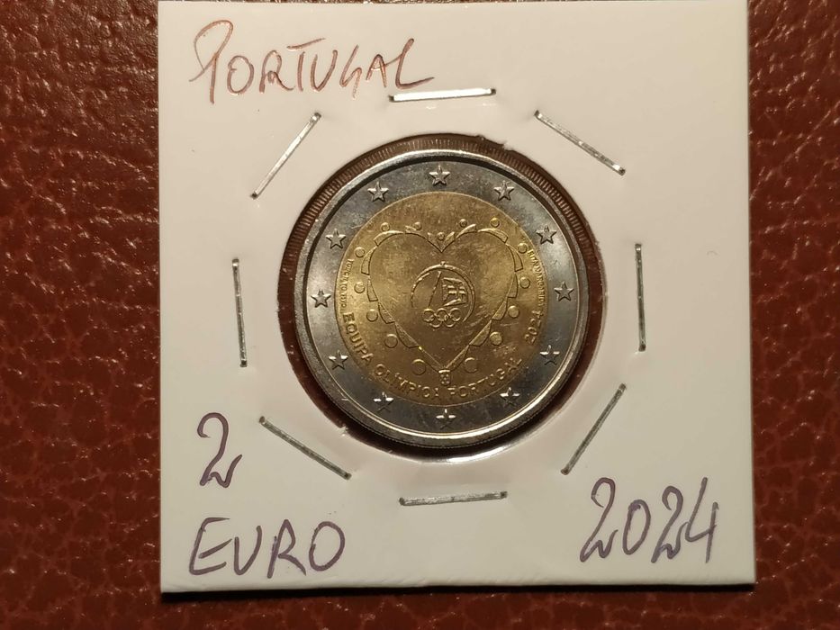 A491 moeda de 2 euro de 2024 comemorativa de Portugal