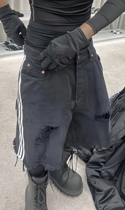 パンツ Archive Opium Layered Sweat Shorts Y2K Шорты Balenciaga x Adidas shorts baggy баленсиага адидас opium