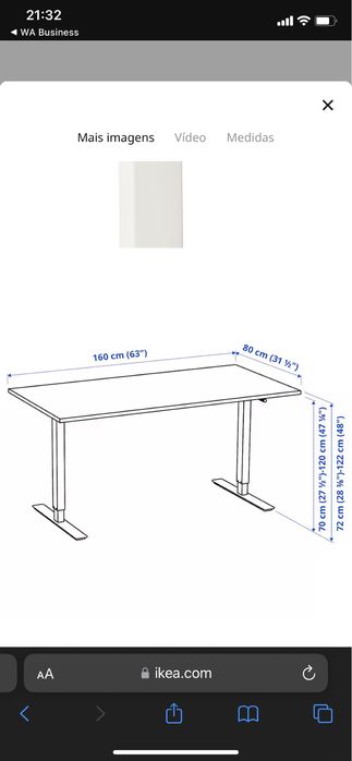 Vendo secretária IKEA ajustável em pé / sentado