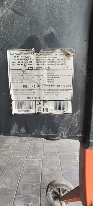Betoniarka   BEW 190  używana ALTRAD