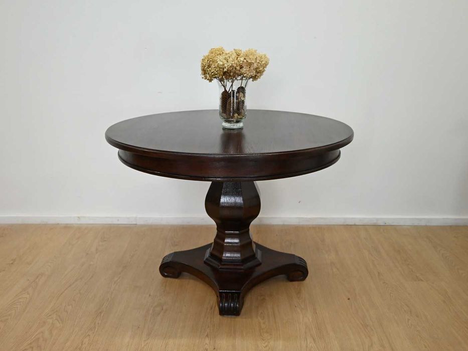 stolik okrągły 100cm toczona noga 120904