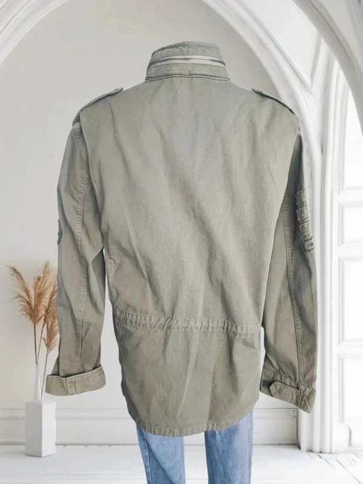 Damska parka khaki militarna Pull and Bear L, kurtka damska z kapturem