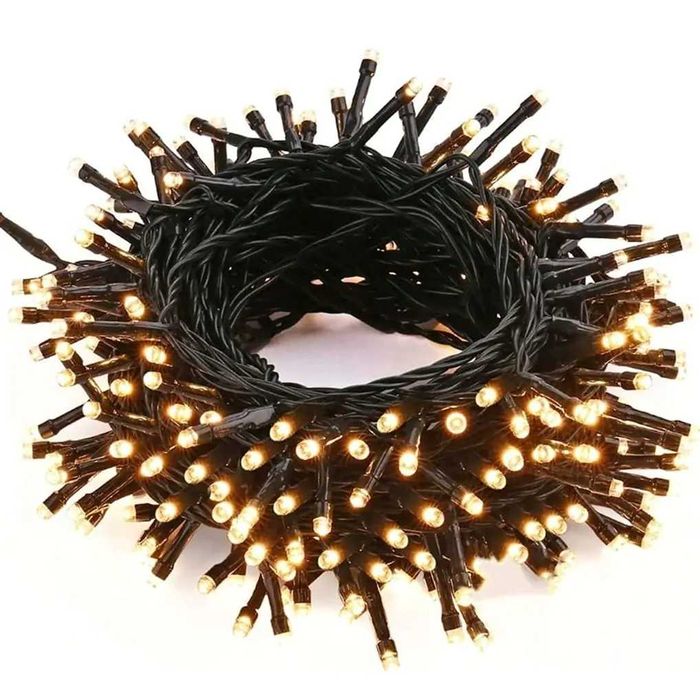 Lampki choinkowe 100 led wew zewn ciepły biały 9m programator 8 trybów