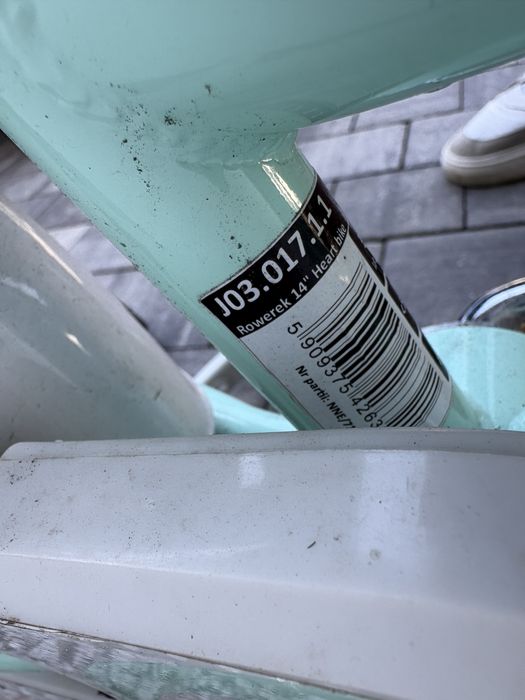 Rowerek 14 cali z kolkami i kijkiem