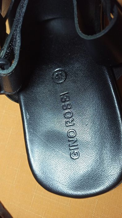 GINO ROSSI 41 skórzane sandały damskie Black exclusive edition