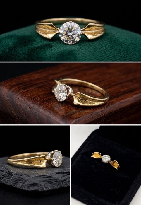 Каблучка з натуральним діамантом 0,55 ct