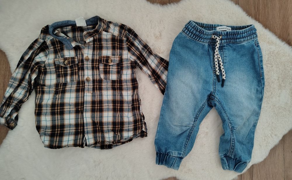 Ubranka 74 chłopiec,,Spodnie, koszula bluzy 74 cool club Reserved h&m,el