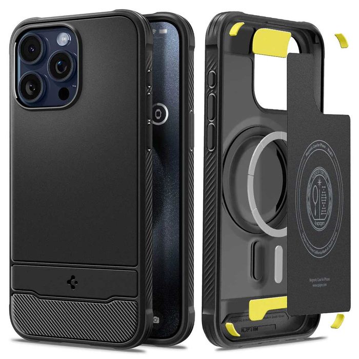 Чехол Spigen Rugged Armor MagFit для iPhone 15 Pro Max Matte Black