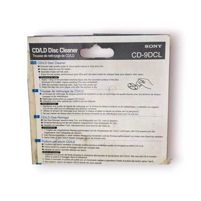 Kit de Limpeza CD/LD Sony CD-9DCL – Novo em Embalagem Original