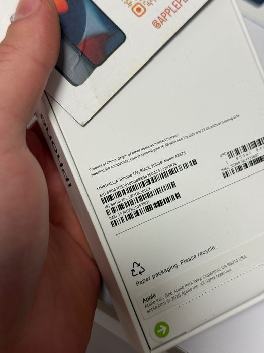 iPhone 17e Black 256GB Neverlock TRADEIN 17e 256 Повний комплект NEW