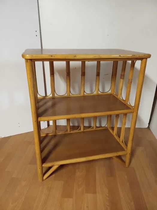 Regał rattanowy Boho półka bambusowa drewniany