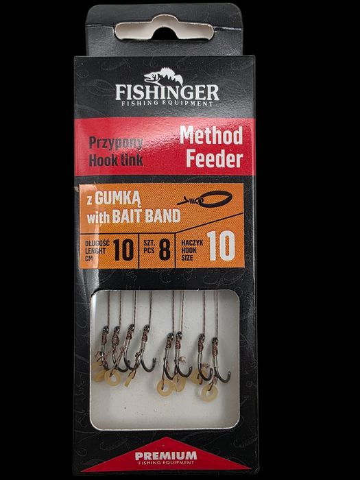 Haczyki method feeder z gumką nr 10