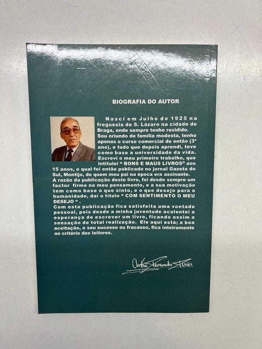 Livro - Com Sentimento o Meu Desejo (ctt editorial grátis)