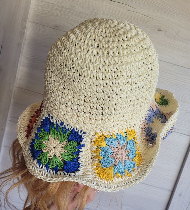 Śliczny stylowy kapelusz Boho oddychający print