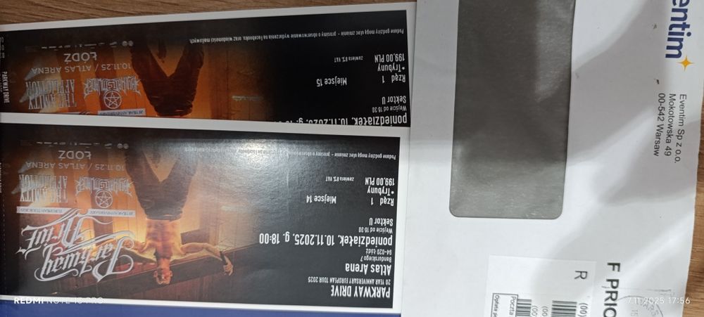 Parkway Drive dwa bilety kolekcjonerskie