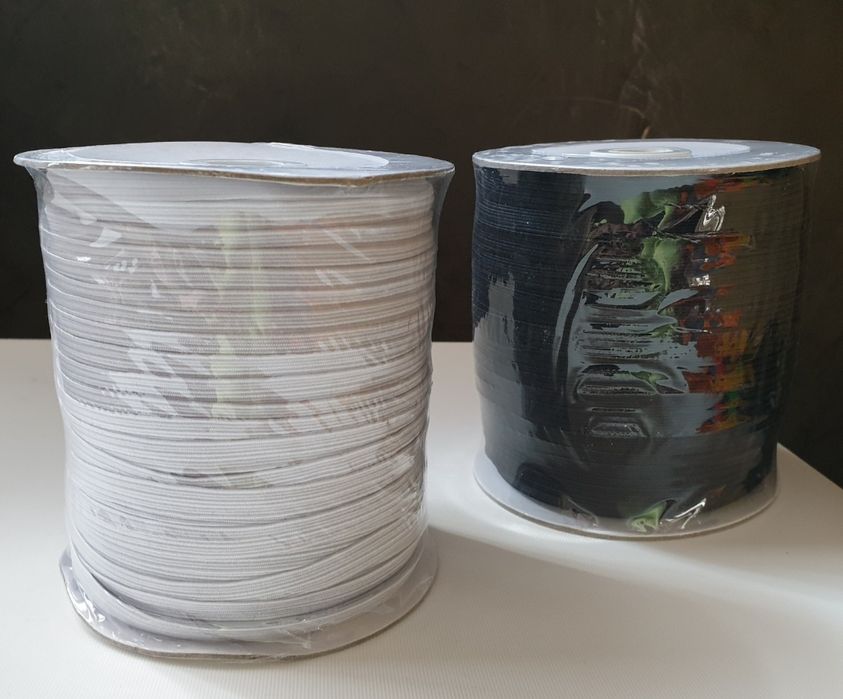 Guma płaska czarna i biała 1+1 200m 7mm