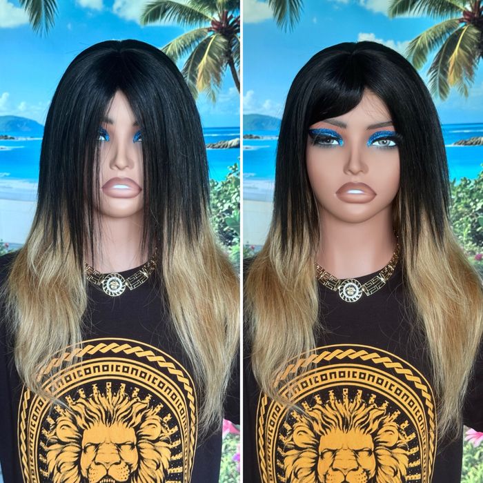 Натуральная накладка топпер челка славянские чёрные волосы