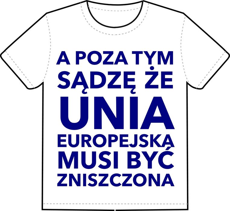 Koszulka "A poza tym sądzę, że Unia Europejska" czarna męska XL