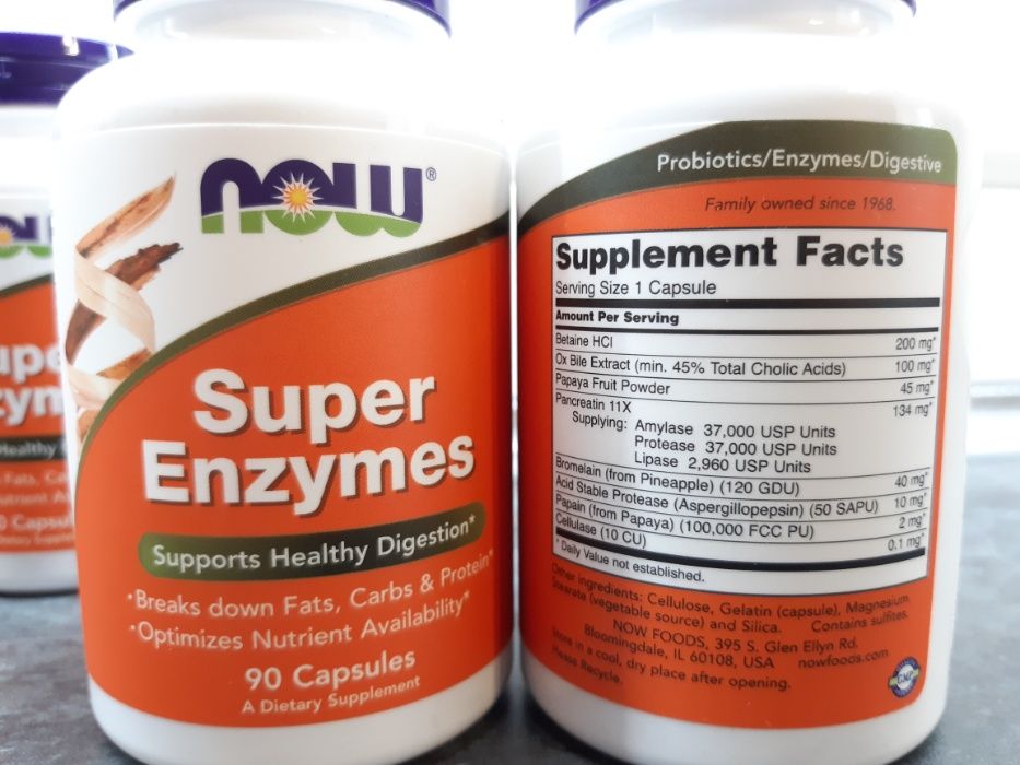 Now Foods, Super Enzymes (90-180 капс.), ферменты энзимы, ензими
