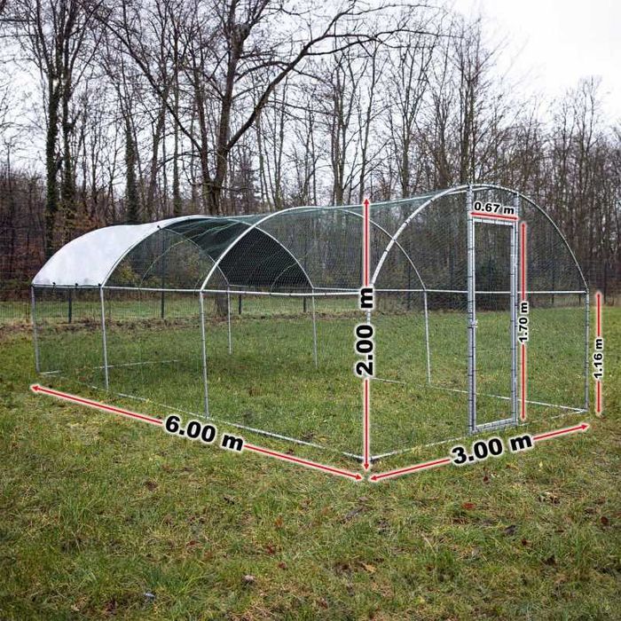 Wielka Woliera Wybieg XXL 6x3x2m Kurnik Kojec dla Psa Kota | Model K229