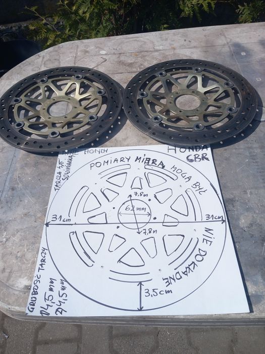 Tarcze Hamulcowe Honda przód orginalne stan i grubość jak w opsie na z