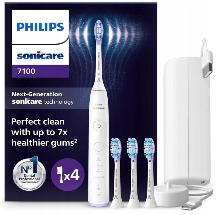 outlet philips sonicare 7100 szczoteczka soniczna hx7420/08 4 główki