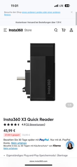 Insta 360 X3 Quick Reader