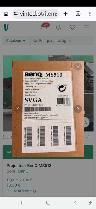Excelente Projector BenQ MS513